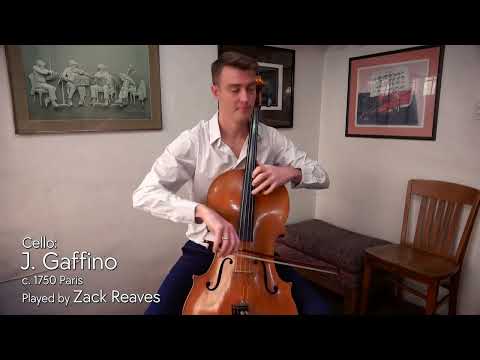 (SOLD) J. Gaffino cello, c. 1750 Paris, with Wurlitzer certificate / Zack Reaves / Metzler Violins