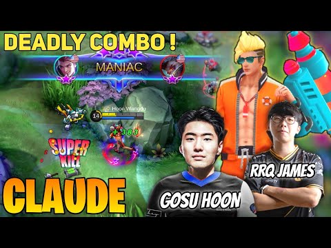 MANIAC! 9 Min Maks Level , Claude Gosu Hoon Ft RRQ James - Mobile Legend
