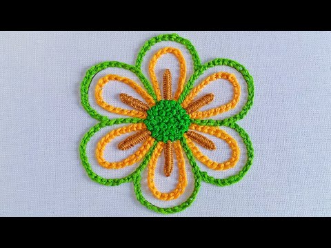 Amazing Flower Hand Embroidery Designs ! 3(three) Step Design Flower Embroidery Tutorial New Tricks