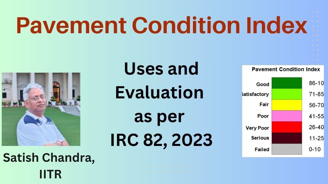Pavement Condition Index as per ASTM and IRC 82, 2023. step by step procedure and explanation.