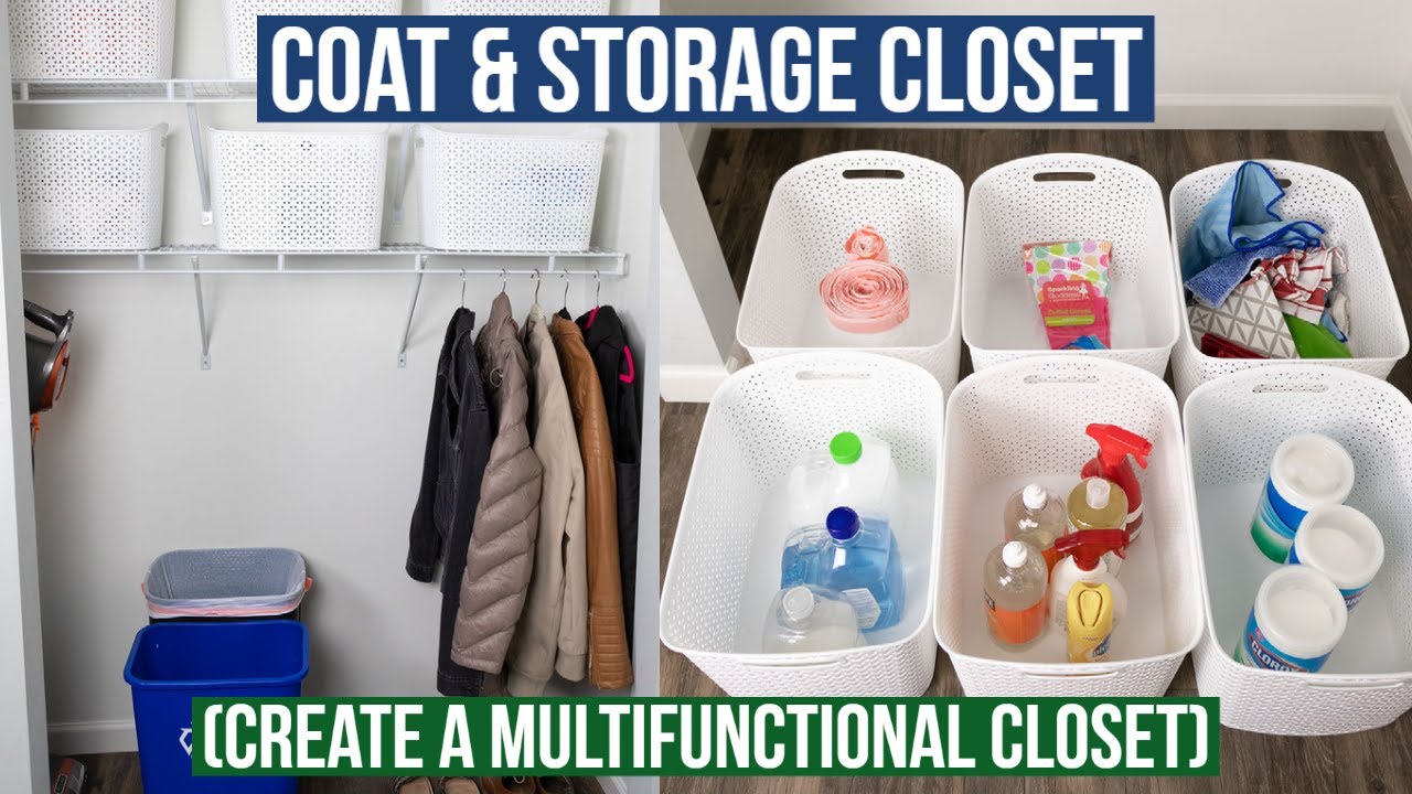 Coat & Storage Closet Transformation | Using a Wire Shelf