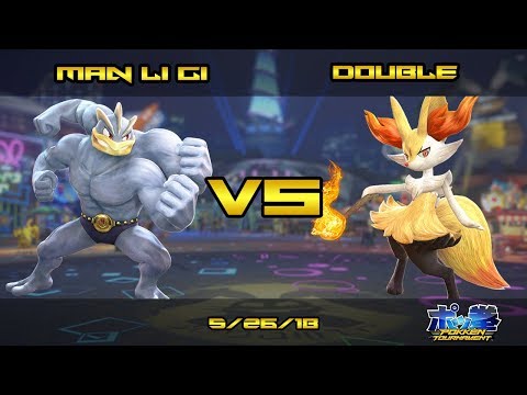 Pokken DX @ Combo Breaker 2018: Man Li Gi (Machamp) vs Double (Braixen) - Loser's Quarters