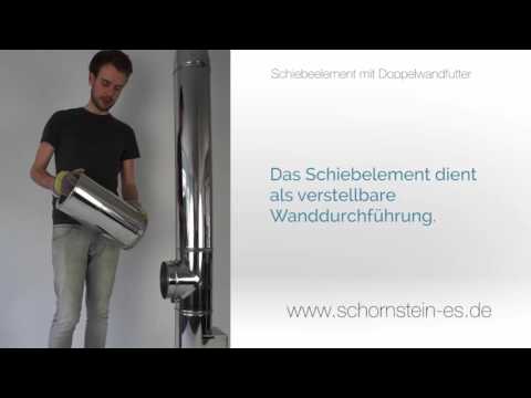 Edelstahlschornstein  Schiebeelement mit Doppelwandfutter