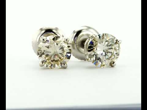Round Diamond Stud Earrings 1.83 Carat J/K SI1/2