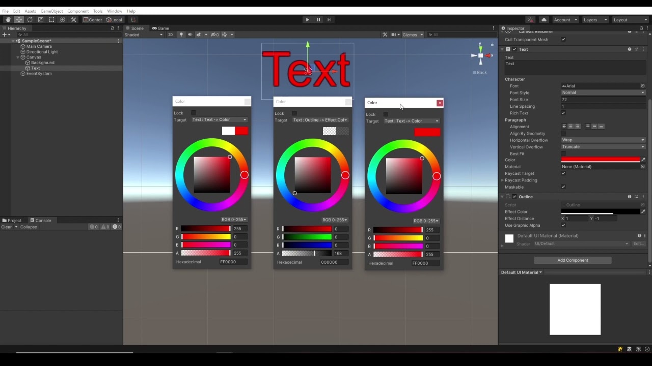 Unity Multiple Color Picker