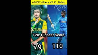 AB DE Villiers VS KL Rahul Comparison #shorts