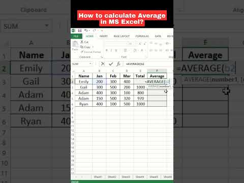 How to calculate average in MS Excel ||  Easy way to calculate average