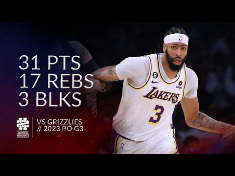 Anthony Davis 31 pts 17 rebs 3 blks vs Grizzlies 2023 PO G3