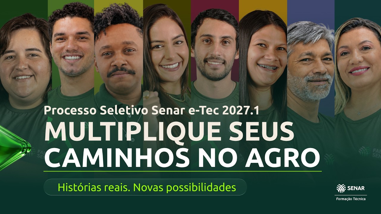 Processo Seletivo Senar e-Tec 2027.1 | Cursos técnicos gratuitos para o Agro