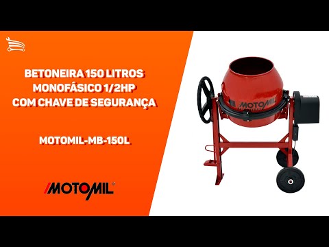 Betoneira 150 Litros Monofásico 1/2HP  com Chave de Segurança - Video