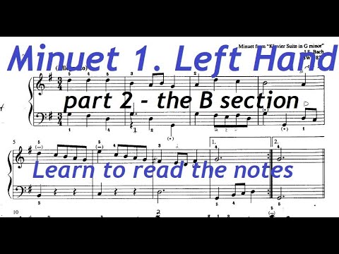 Minuet 1 in G major ★ ✰ Left Hand B section ★ ✰ Suzuki Piano ★ ✰ J. S. Bach