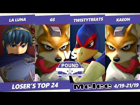 Pound 2019 SSBM Teams -  La Luna & G$ VS  TwistyTreats & Kaeon - Smash Melee Loser's Top 24