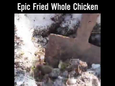 Epic Fried Whole Chicken on Snow.