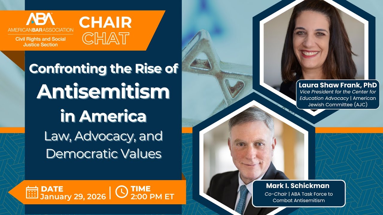 Confronting the Rise of Antisemitism: Law, Advocacy & Democratic Values | Chair Chat