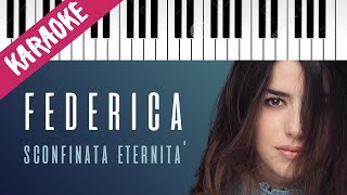 Federica Carta | Sconfinata Eternità | AMICI 16 | Piano Karaoke con Testo