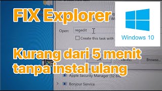 memperbaiki explorer windows yang selalu restar tanpa instal ulang | fix explorer keep restart