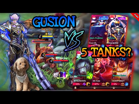 I THINK I MET 5 YOUTUBERS IN MOBILE LEGENDS...... | GUSION NIGHTOWL COLLECTOR VS 5 TANKS!