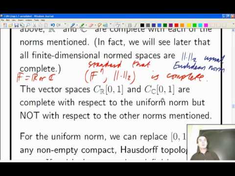 Lecture 10: Functional Analysis - Normed spaces and Banach spaces