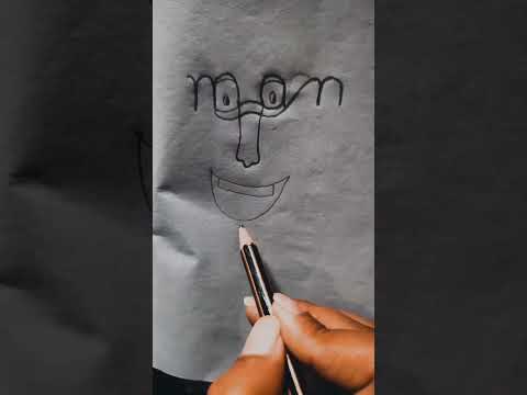 🖤|How to draw a man with the word Man| #shorts #youtubeshorts #creative #ideas
