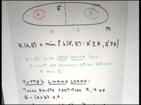 Prof. Geoffrey Peter Whittle | Graphs and matroids IV