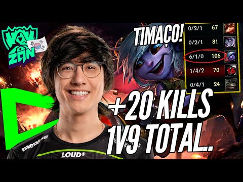 COM mais de 20 KILLS, TINOWNS teve QUE FAZER 1V9 de TRISTANA - Loud no bootcamp do Worlds 2023