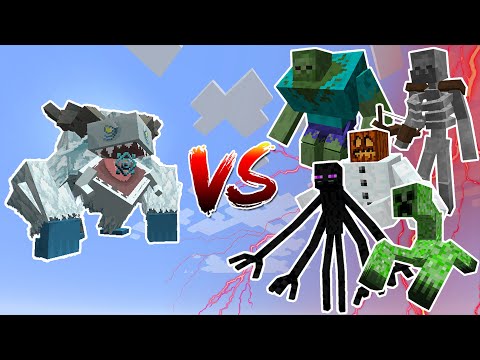 Frostmaw (Mowzie's Mobs) VS Mutant Monsters - Mob Battles In Minecraft