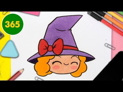 COMMENT DESSINER UNE SORCIÈRE KAWAII 🌞 apprendre à dessiner facilement 🌞 dessins faciles à faire