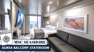 MSC Seashore | Aurea Balcony Stateroom Full Walkthrough Tour | 2024 | 4K