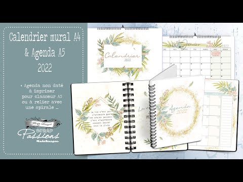 Agenda 2022 A5 Imprimables et Calendrier Mural 2022