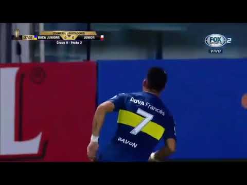 Gol de pavón  boca 1 junior de baranquilla 0 copa libertadores 2018 4/4/18