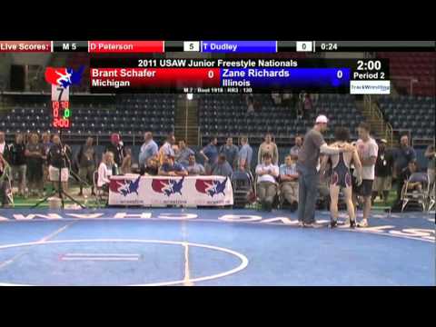 Junior Freestyle 130 - Zane Richards (IL) vs. Brant Schafer (MI)