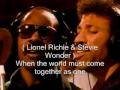We are the world ---- USA Africa ( singer's name ...
