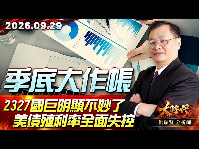 0929 季底大作帳 2327國巨明顯不妙了 美債殖利率全面失控 #大時代 #洪瑞賢