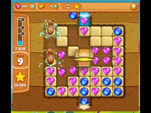 Diamond Digger Saga level 4 3-stars walkthrough