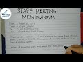 How To Write A Staff Meeting Memorandum Step By Step Writing Practices