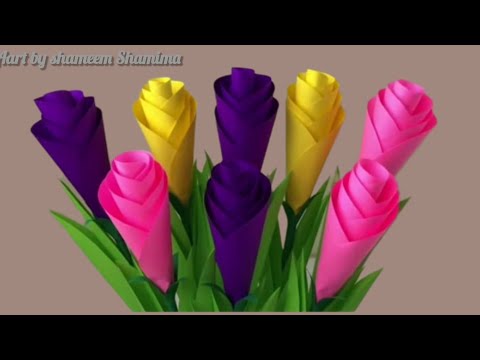 3D Beautiful Paper flower making  / Home decor  / Paper crafts  / Paper flower  / 