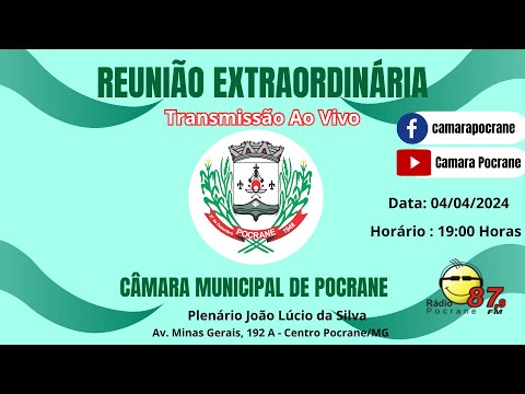 Reunião Extraordinária  - Câmara Municipal de Pocrane