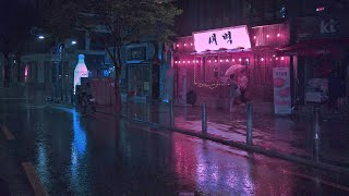 4K Seoul Hongdae 2AM walking in the rain Walking T