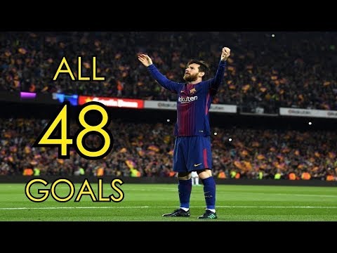 Lionel Messi ● All 48 Goals in 2017/18 ● Golden Boot Winner