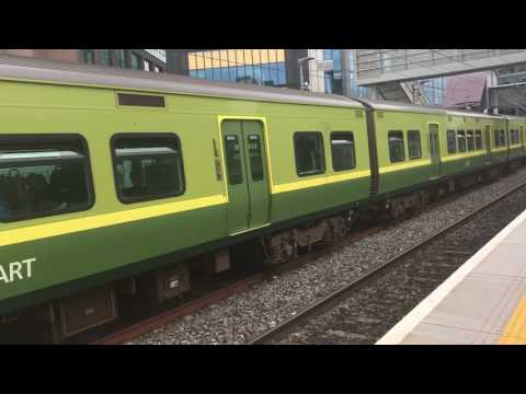 Irish Rail DART 8510 EMUs 8614/8613 + 8612/8611 depart Grand Canal Dock for Greystones (28/7/17)