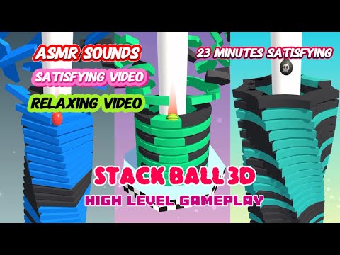Stack Ball 3D Blast through the tile tower! High level Gameplay Asmr,Satisfying & Relaxing Sounds - YouTube
