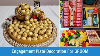 Engagement Plate Decoration For GROOM. For orders call - 9964595886 | 7411960203
