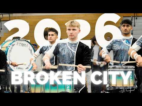 Broken City Percussion 2026 - First Look - Battery Warm Ups at Premiere Show