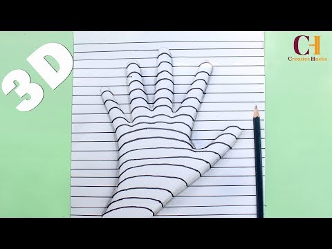 3D Hand  Drawing Trick -  3D Optical illusion art
