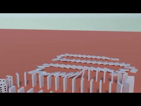 blender 2.8 dominos simulation