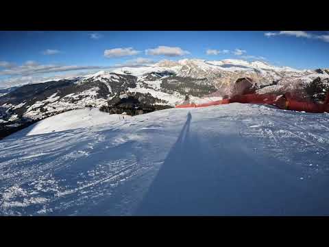 Discesa sci pista rossa SASLONG B Val Gardena inverno 2024-2025