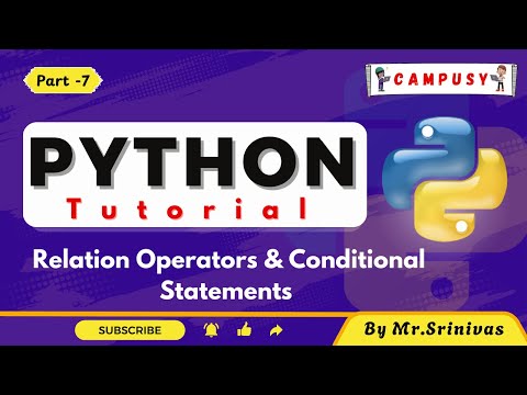 Relational Operators Conditional Statements Python Full Course Python Tutorial By Srinivas