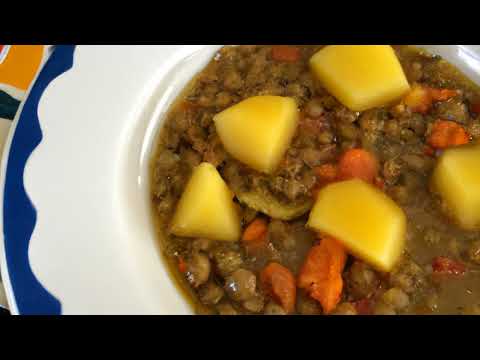 Minestra di lenticchie con patate e porro