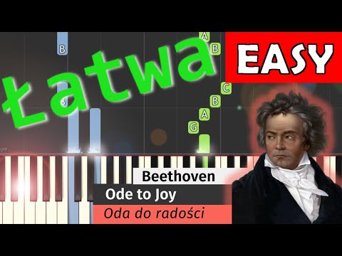 🎹 Oda do radości (L. van Beethoven, Ode to joy) - Piano Tutorial (łatwa wersja) 🎵 NUTY W OPISIE 🎼