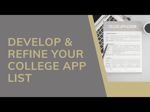 Develop & Refine your College App List 22-23